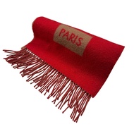 二手LOUIS VUITTON) Echarpe Baroda M71295 絲巾，飾有 LV 標誌和 Monogram 圖案，品牌RED