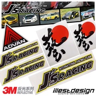 Auto Decals : 3M JS Racing Design JDM Stickers. CIVIC TYPE R FD2R FN2R FK2R FK8R EK9R ACCORD CL7R EU