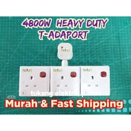 (SIRIM PART) 2 Way 3 Way Extention Socket Wall Socket Adaport Extention Neon Socket Neon