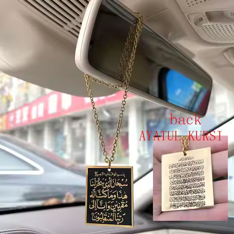 Islam car handings arabic quran AYATUL KURSI travel Dua/Dua al safar stainless steel Car Pendant dec