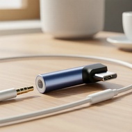 USB-C to 3.5mm Right-Angle Audio Adapter DAC HiFi Stereo Mic Dongle