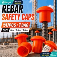 50pcs 10mm to 32mm Mushroom Safety Orange Cap for Rebar metal bar end cap