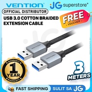 Vention 0.5M / 1M / 1.5M / 2M / 3M USB 3.0 A Male to USB A Male Cotton Braided Extension Cable