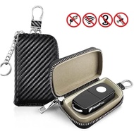 Car Key Signal Blocker Case Faraday Box Anti-Hacking Anti-Theft Key Fob RFID Signal Blocking Bag PU 