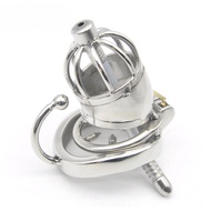 Gold Kinger Men's Stainless Steel Curved Anti-release Plate with Catheter Chastity Lock CB6000