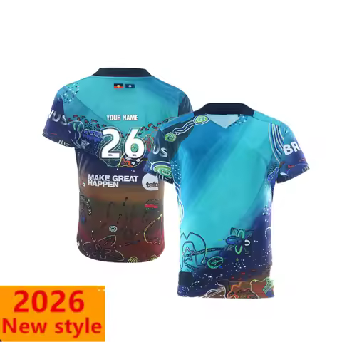 Jersey Cowboys Indigenous 2026 North QLD Cowboys Mens Indigenous Rugby Jersey Size:S--5XL Kids Size: