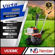 Newber VICTA V630MC Micro Cultivator 63.3cc Rotary Mini Tiller 2-Stroke Engine