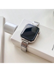 1入不分男女的實心不鏽鋼纖薄錶帶,含錶帶工具,適用於apple Watch錶帶38/40/41/42/44/45/49mm尺寸及apple Watch Series Ultra 9/8/7/6/5/4/3/2/1/se.