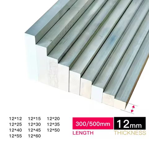Aluminum Flat Bar 12mm Thick, 12-60mm Width, 300/500mm Length Aluminium Alloy Plate