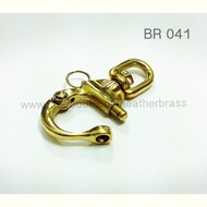 BR041ตะขอญี่ปุ่น Navy ตะขอพวงกุญแจ อะไหล่ทองเหลืองแท้ อุปกรณ์งานหนัง Leatherbrass **ราคาต่อชิ้น**
