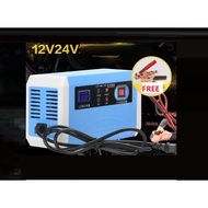 CAR/ MOTORCYCLES BATTERY CHARGER 12V/24V 10A SMART CAR MOTOR LORRY BATTERY CHARGER