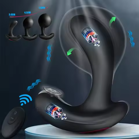 Anal Vibrator Inflatable Butt Plug Remote Prostate Massager Automatic Inflation Vibrating Male Femal