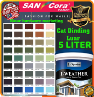 SINAR SANCORA I-WEATHER MATT 5 LITER WEATHER RESISTANT Exterior Wall Paint  / Cat Dinding Luar Rumah TAK KILAT (PAGE C)