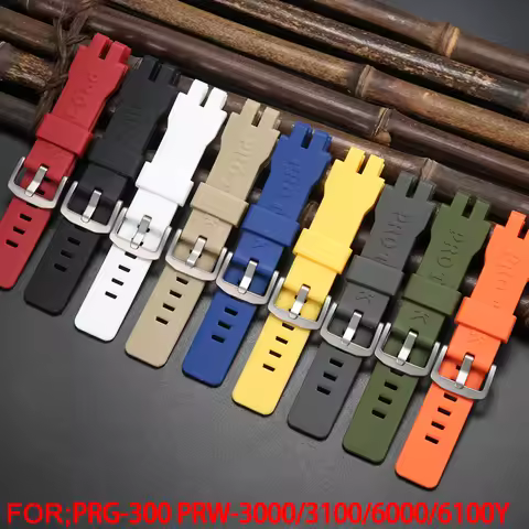 Resin Strap For Casio PROTREK Series PRW-3000 PRW3000/3100/6000/6100Y Waterproof Watch Band PRG300 R
