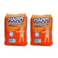 QUALITY GOOD MEDIUM HAPPY DIAPER PAN BY 4s OR 12s FOR 5 - 9 KGS BABIES -