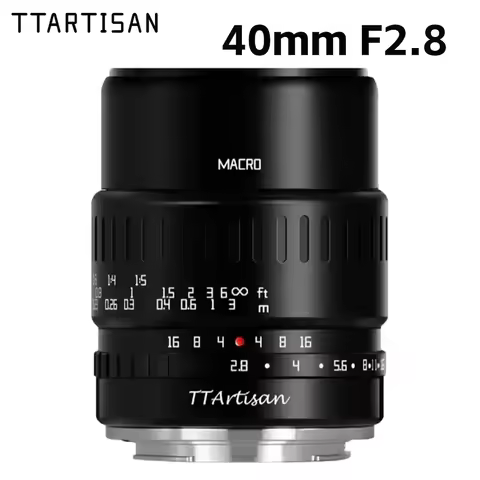 TTArtisan 40mm F2.8 Macro Lens APS-C 1:1 Manual Focus Prime Fixed Focus Lens for Fuji X Sony E M43 N