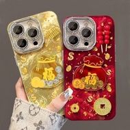 For OPPO Reno 13F 12F 13 12 11 11F 10 8T 8 8z 7z 7 6z 5 Pro 5F 4 3D Lucky Gold Coin Pocket New Year 