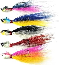 3/8oz Fishing bucktail jig fluke Lure Saltwater Freshwater Assorted kit for bass Striper Bluefish su