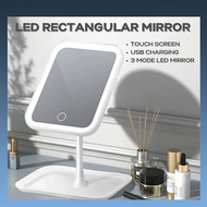 3 Modes Rechargeable LED Desk Mirror Dressing Table Mirror Beauty Makeup Mirror Fill Light Adjustabl