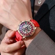 Mens Gambling Automatic Mechanical Skeleton Hollow Waterproof Luminous Watch Stainless Steel Band Se