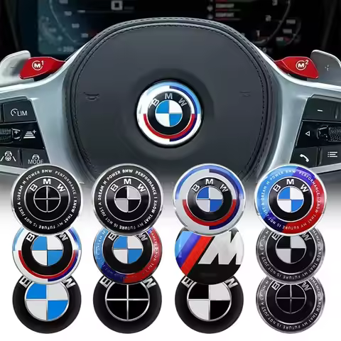 45MM Car Steering Wheel Badge Emblem Sticker Auto Styling For BMW 1 3 5 7 Series M Performance 50TH