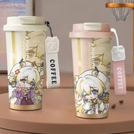Arknights/Arknights Arknights Cartoon Water Cup Coffee Cup Stainless Steel Straw Thermos Cup/iios