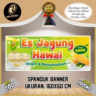 Spanduk Banner Es Jagung Hawai Model Terbaru Spanduk Es Jagung Hawai Keren Ukuran 160x60 Cm