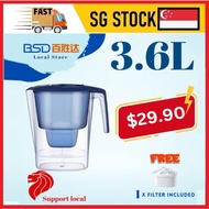 BSDSG XL 3.6L Water Pitcher Purifier with 1 NEW FILTER+ Filter Cartridge - Blue brita