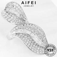 AIFEI JEWELRY Sterling 純銀戒指 Accessories Willow Original For Diamond 925 Silver Perempuan Women Moissanite Cincin Leaves Ring Korean Adjustable Luxury Perak R2439