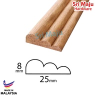 MAJU 0825 Real Wood Molding Wall Frame Skirting Wainscoting Chair Rail Wall Trim Kumai Bingkai Kayu Solid Spin Decor