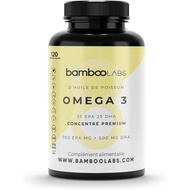 Bamboo Laboratory - Kapsul Minyak Ikan Omega 3, 120 kapsul, suplemen makanan Omega 3, dos harian ial