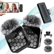 Wireless Lavalier Microphone for USB-C Phone Gaming Video Recording Noise Cancelling Mike Pro
