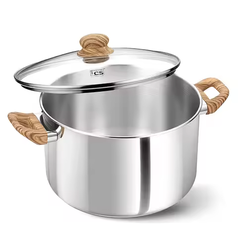 4/6 Quart Stainless Steel Soup Pot with Lid Non Stick Stock Pot Stews Pasta Soup Spaghetti Cooking P