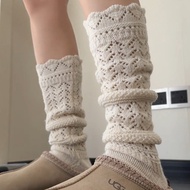 Autumn Winter Hollow Knitted Lace & Pile Casual Socks for Women - Stay Warm