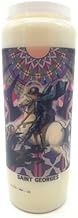 Novena Prayer Candle in Glass 18 x 7 cm 100% Vegetable Burn Time 9 Days - 216 Hours (Saint Georgium)