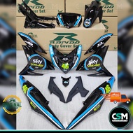 [READY STOCK] Coverset Bodyset Yamaha VR46 Sky Racing Team Y15 Y15ZR V1 V2 Black (STICKER TANAM)