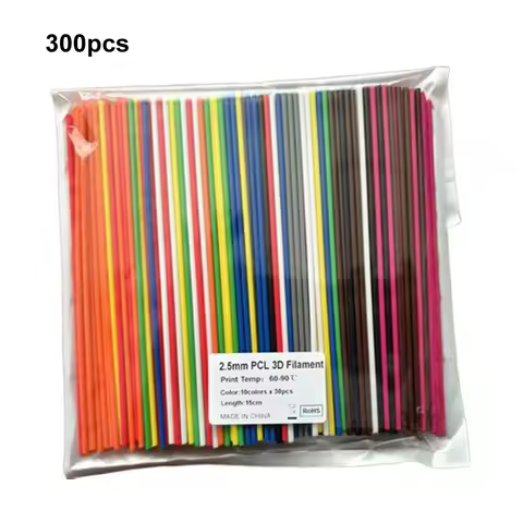 300PCS 3D Pen Filament Refills 3D Print Filament 2.5mm 15CM Long 3D Pen Accessories 3D Drawing Pen R