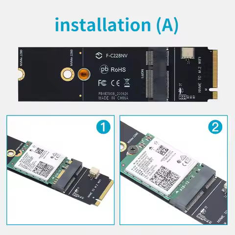M.2 NGFF A+E Key WiFi Card To M.2 Key M SSD Adapter For AX200 AX210 NVMe PCIE SSD M.2 Wifi Bluetooth