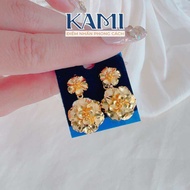 Bông tai hoa mai mạ vàng 24k bông tai cô dâu ngày cưới Kami BC59