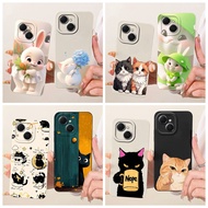 Case For Tecno Spark 40 KM5 / Spark 40C KM4k Cover Cute Cartoon Rabbit Cat Camera Protection Casing 