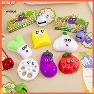EYD- Cartoon Vegetable Squeeze Toy with Bell Slow Rising Stress Relief Fidget Keychain Squishy Toy f
