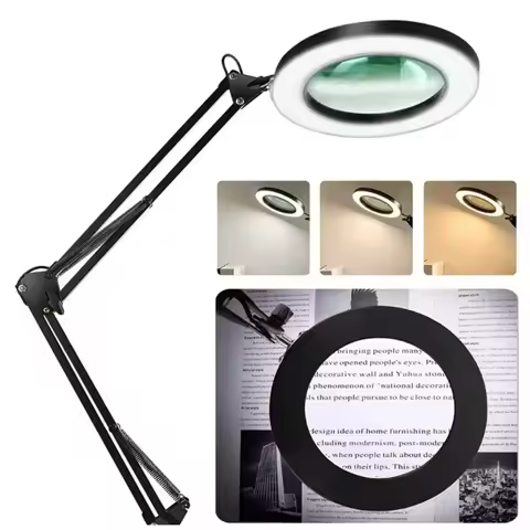 NEW 72LED 8X/10X Illuminated Magnifier USB 3 Colors LED Magnifying Glass for Soldering Iron Repair/T