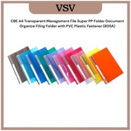 CBE A4 Transparent Management File Super PP Folder Document Organize Filing Folder with PVC Plastic 