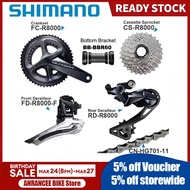 Shimano Ultegra R8000 Groupset 2x11 Speed Road Bike R8000 Crankset Front Rear Derailleur Cassette Ch
