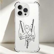 เคสโทรศัพท์ใสกันตก ลายเส้นสีดำจับมือพร้อมลายเซ็น แบบสั่งทำสำหรับครอบครัวและเพื่อน ฤดูร้อน 1 เหมาะสำห