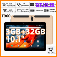 Dual Sim 10.1 "Android 9,0 t960 4g Telefonanruf แท็บเล็ตพีซี 3GB RAM 32GB ROM MTK9863 Quad-Core 1280 * 800 ips Typ-C 5000mAh แท็บเล็ต