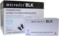 microdot BLK Nitrile Examination Gloves | Latex and Powder Free | Medical, Food, Police, EMS, Tattoo| Black Exam Glove 3.5mil