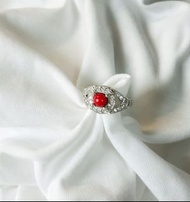 天然红珊瑚925戒指size12hK(17.2mm).