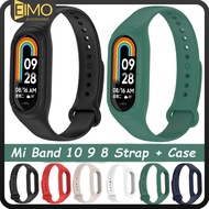 Silicone Case Strap for Mi Band 9/8 Sport Soft Rubber Cover Screen Protector Belt for Xiaomi Mi Band