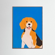 【掛畫】泰國插畫家 Erdy - 坐著的米格魯 -狗狗插畫海報